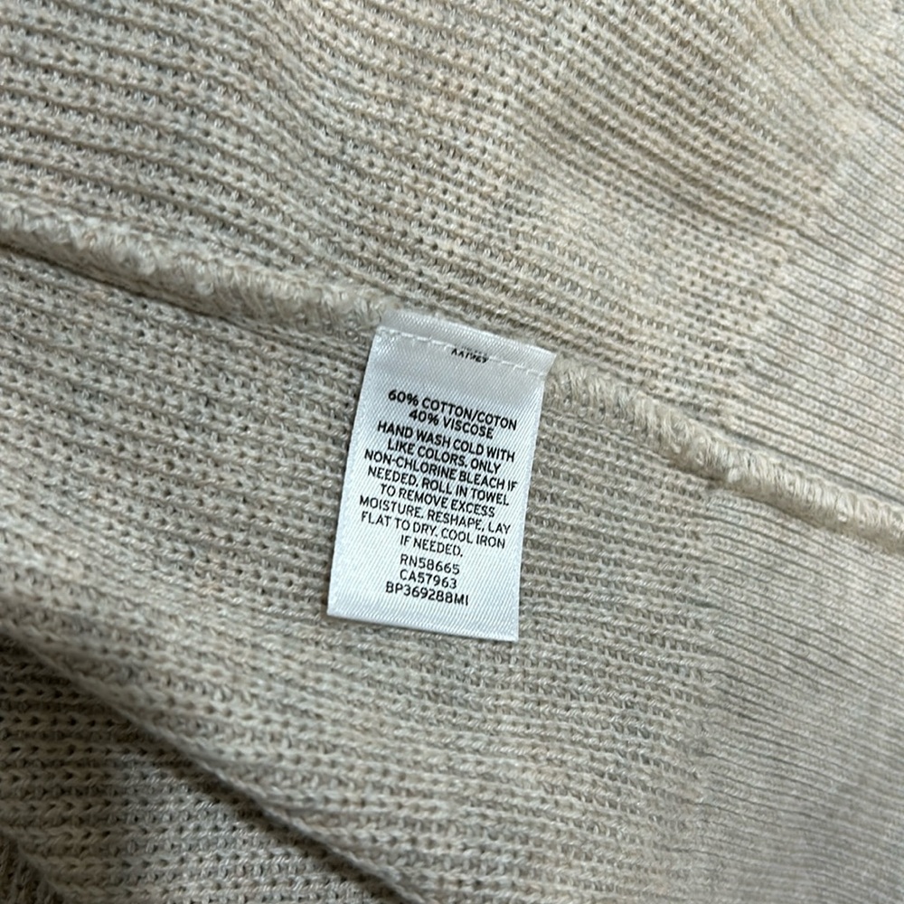 B.P WOMENS OPEN FRONT LONG LINE CARDIGAN BEIGE Sz MD - Picture 5 of 8